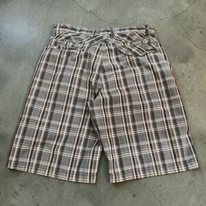 Matix Plaid Skater Shorts Blue Grey Y2K‎ 90s Baggy Size 34